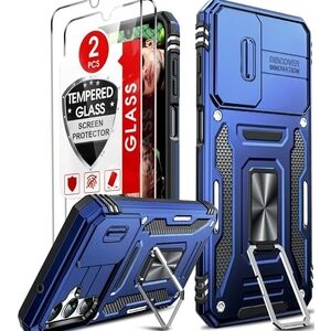 Blue Phone Case with Kick Stand, For Galaxy A71 No Screen Protector